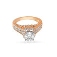 Captivating 18 Karat Rose And White Gold And Diamond Floral Ring,,hi-res 2