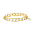 Gold Bangle with Diamond Flowers,,hi-res 