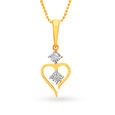 Romantic Hearts Gold Diamond Pendant,,hi-res 