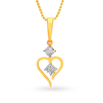 Romantic Hearts Gold Diamond Pendant