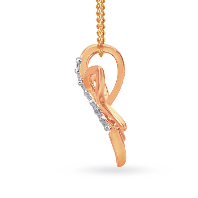 Whimsical 18 Karat Rose Gold And Diamond Dragonfly Pendant