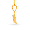 Adorable 18 Karat Yellow Gold And Diamond Flower Pendant,,hi-res 2