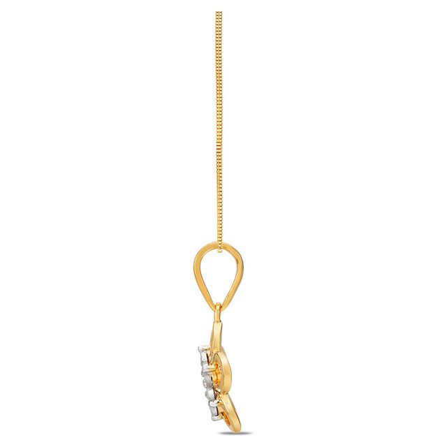 Adorable 18 Karat Yellow Gold And Diamond Flower Pendant,,hi-res 3