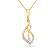 Contemporary Serene Leaf Pattern Diamond Pendant,,hi-res 