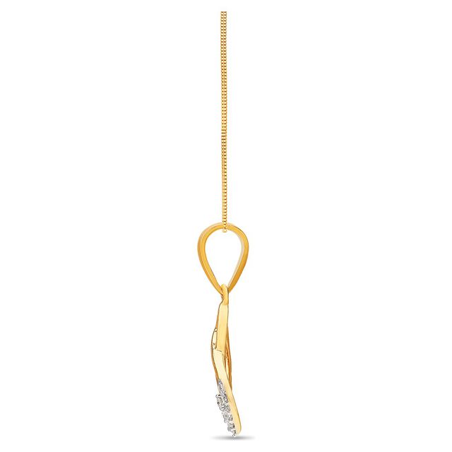 Contemporary Serene Leaf Pattern Diamond Pendant,,hi-res 3