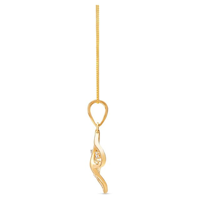 Minimalistic 18 Karat Yellow Gold And Diamond Pendant 2