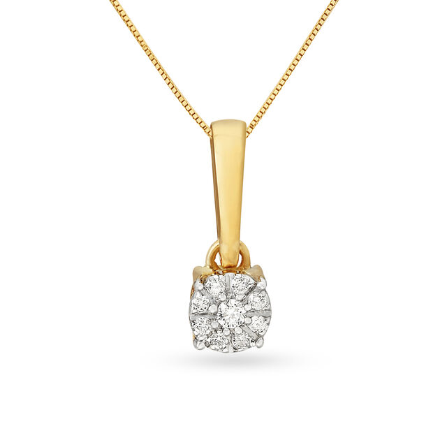 Floral Motif Diamond Pendant Necklace,,hi-res 
