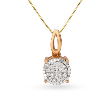 Shimmering 18 Karat Rose And White Gold And Diamond Cluster Pendant