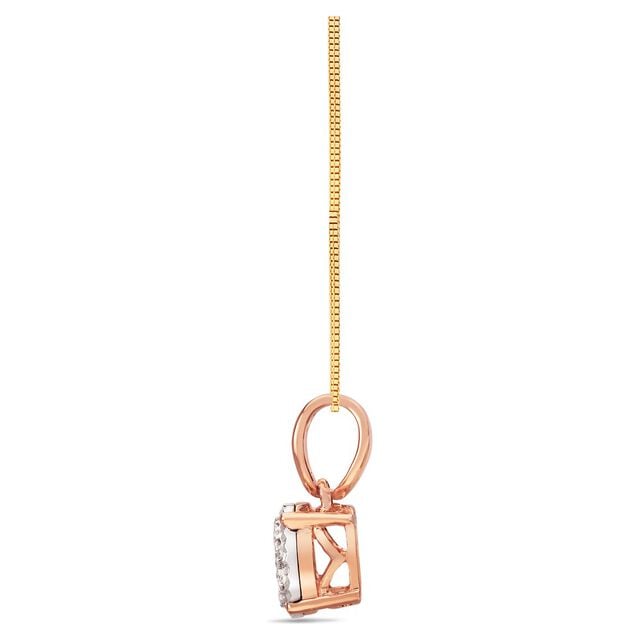 Shimmering 18 Karat Rose And White Gold And Diamond Cluster Pendant 3