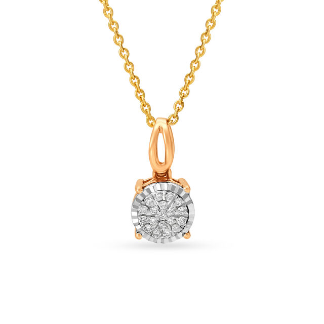 Dainty Diamond White and Rose Gold Pendant 