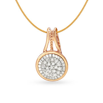 Modish Wheel Motif Diamond Pendant