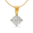 Stately Gold Diamond Cluster Pendant,,hi-res 
