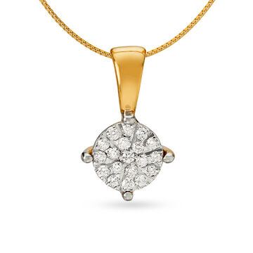 Stately Gold Diamond Cluster Pendant