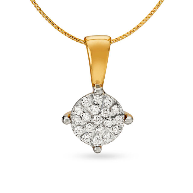 Stately Gold Diamond Cluster Pendant,,hi-res 