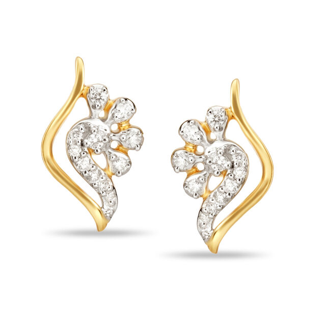 18 Karat Gold and Diamond Stud Earrings,,hi-res 