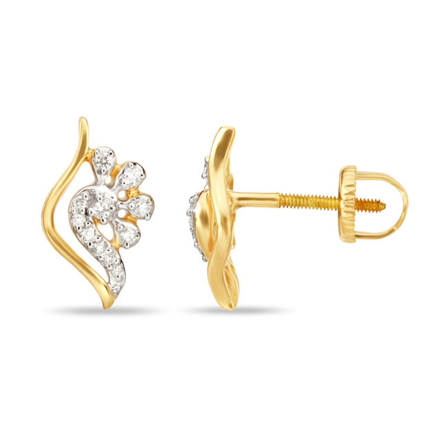 18 Karat Gold and Diamond Stud Earrings,,hi-res 2