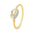 Elegant 18 Karat Yellow Gold And Diamond Motif Finger Ring,,hi-res 