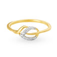 Elegant 18 Karat Yellow Gold And Diamond Motif Finger Ring,,hi-res 2