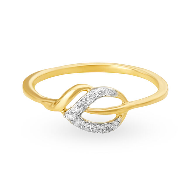 Elegant 18 Karat Yellow Gold And Diamond Motif Finger Ring,,hi-res 2