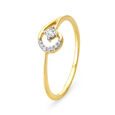 Dainty 18 Karat Dual Gold And Diamond Finger Ring,,hi-res 