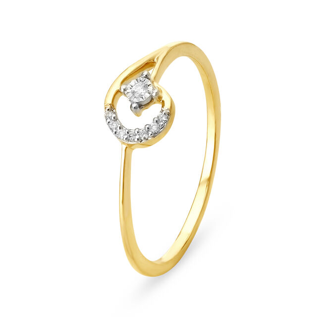 Dainty 18 Karat Dual Gold And Diamond Finger Ring,,hi-res 