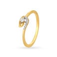 Charming 18 Karat Yellow Gold And Diamond Leaf Ring,,hi-res 2
