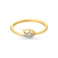 Charming 18 Karat Yellow Gold And Diamond Leaf Ring,,hi-res 3