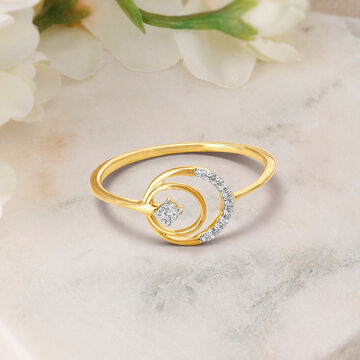 Petite 18 Karat Dual Gold And Diamond Finger Ring