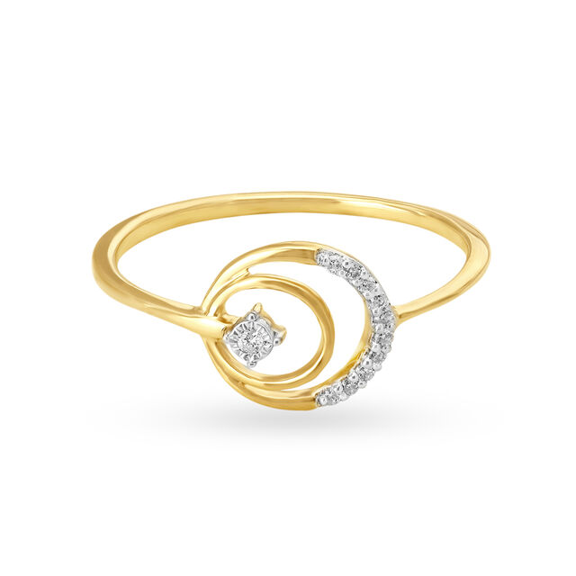 Petite 18 Karat Dual Gold And Diamond Finger Ring