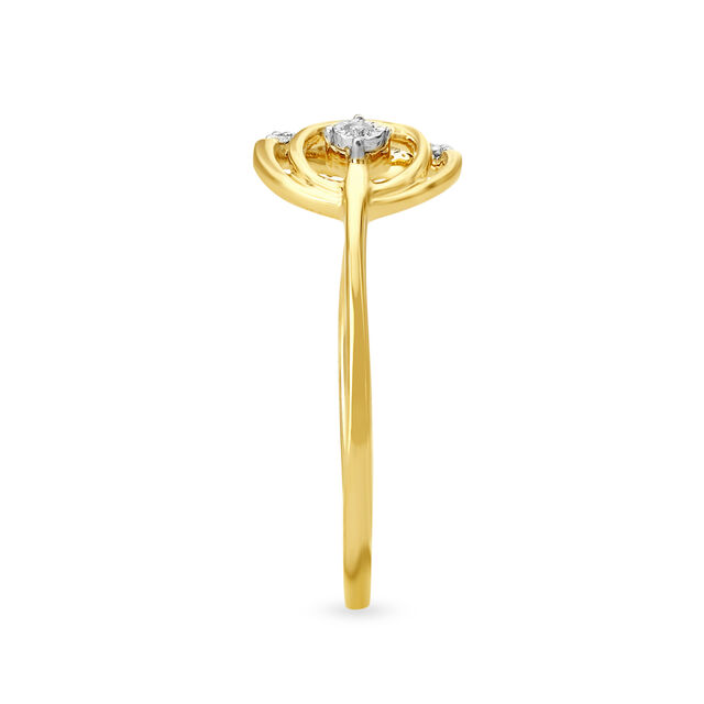 Petite 18 Karat Dual Gold And Diamond Finger Ring 4