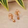 Leaf Pattern Gold Drop Earrings 