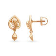 Leaf Pattern Gold Drop Earrings 4
