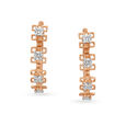 Unique Diamond Hoop Earrings With Geometric Motif 