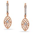 Winsome Eye Motif Diamond Hoop Earrings 