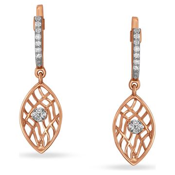 Winsome Eye Motif Diamond Hoop Earrings