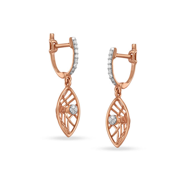 Winsome Eye Motif Diamond Hoop Earrings 3