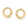 Attractive Round Diamond Hoop Earrings 
