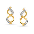 Wave Design Diamond Hoop Earrings 