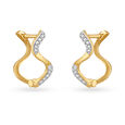 Wave Design Diamond Hoop Earrings 3