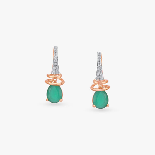 Teardrop Shine Diamond Hoop Earrings