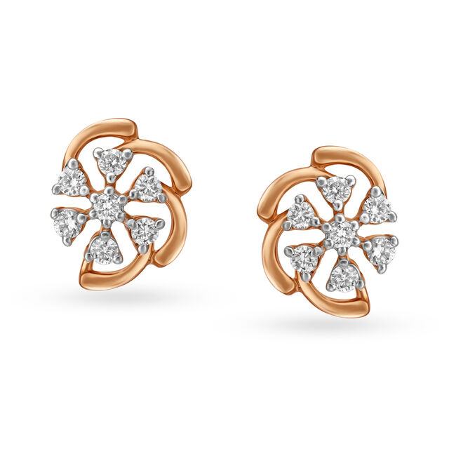 Graceful Diamond Stud Earrings 