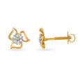Dainty Diamond Studs With Floral Design 2