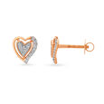 Romantic Hearts Rose Gold and Diamond Stud Earrings 2