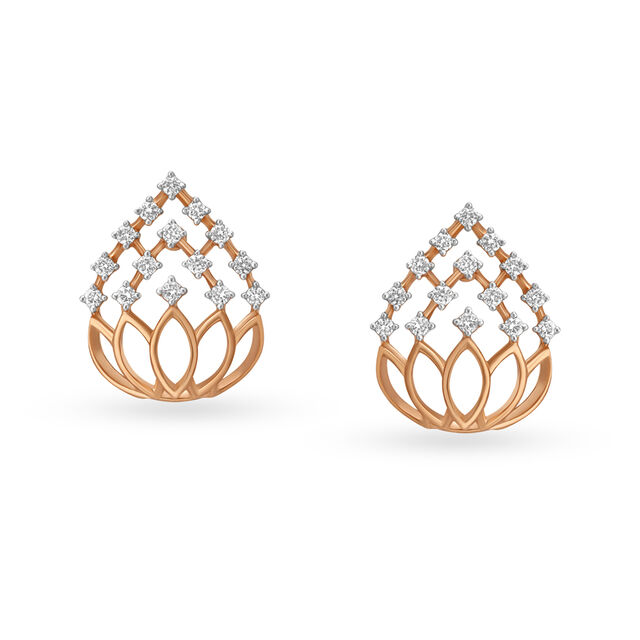 Floral Harmony Diamond Drop Earrings,,hi-res 