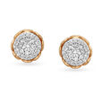 Bold Stately Rose Gold and Diamond Stud Earrings,,hi-res 