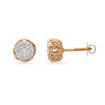 Bold Stately Rose Gold and Diamond Stud Earrings,,hi-res 2