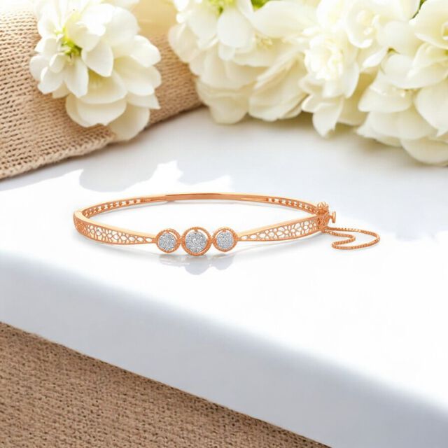 Trinova Halo Diamond Bangle 