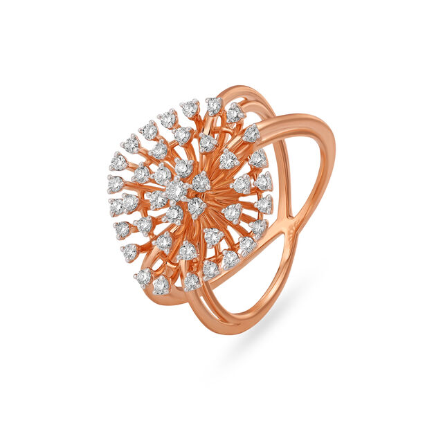 Enticing Rose Gold Cocktail Finger Ring