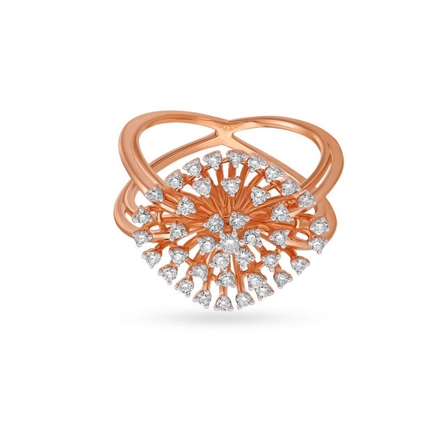 Enticing Rose Gold Cocktail Finger Ring