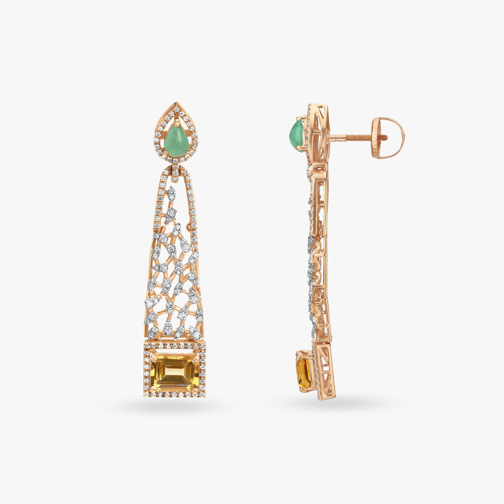 Buy Enchanting Emerald and Diamond Earrings at Best Price Tanishq US